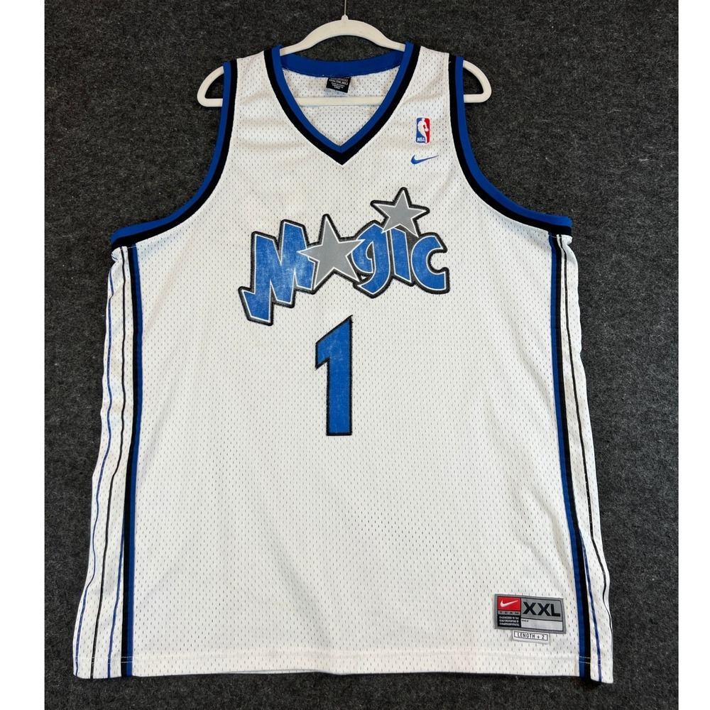 Vtg Nike Orlando Magic Tracy McGrady 1 Jersey 2XL Basketball White NBA Swingman